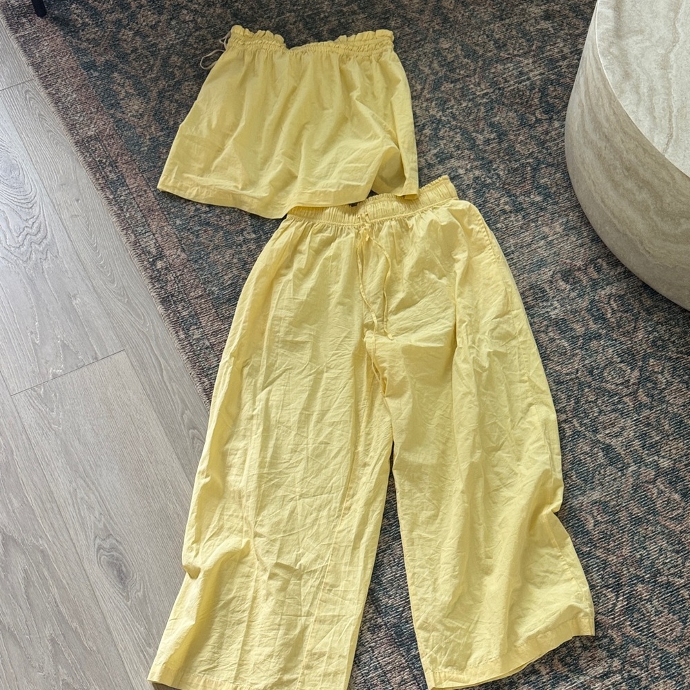 Yellow Two-Piece Lounge Set free people size M